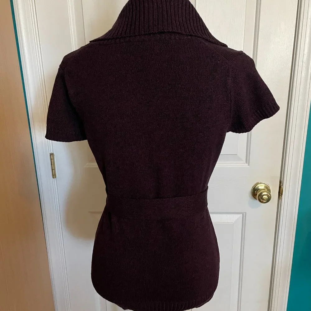 Like New! INC International Concepts Plum Short Sleeve Silk Blend Sweater Size S - Picture 8 of 15